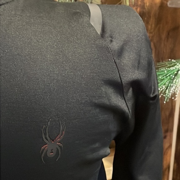 Spyder Active jacket Mens black lightweight quarter zip long sleeve NWT Sz L - Picture 3 of 11